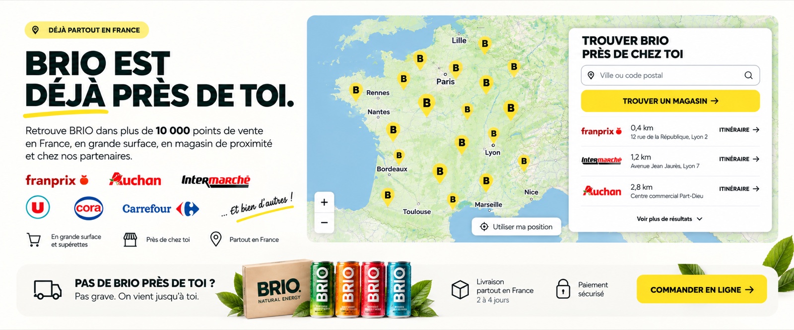 Capture BRIO montrant l’accès aux points de vente