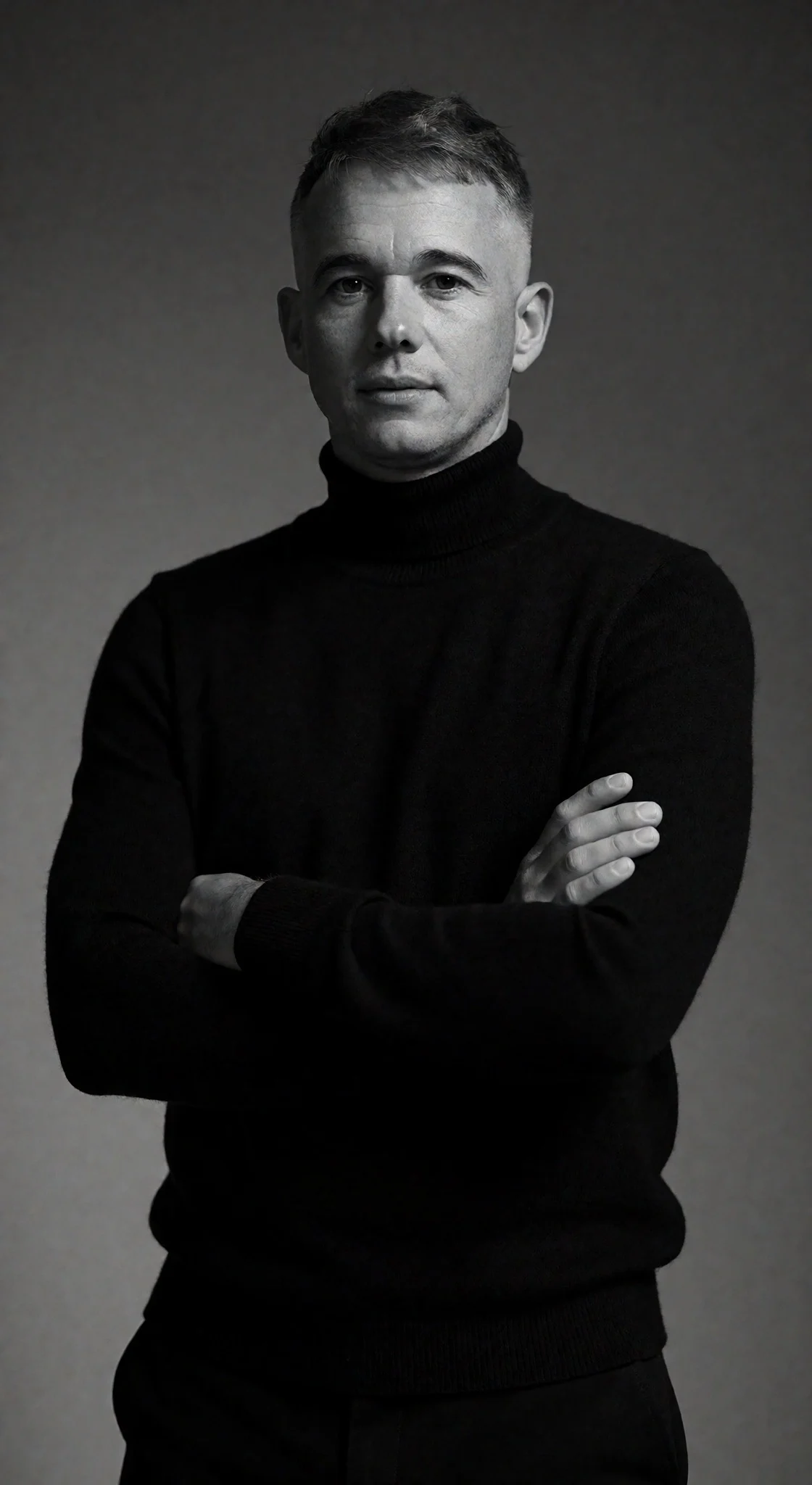 Portrait masculin en noir et blanc fourni par L’INÉDIT